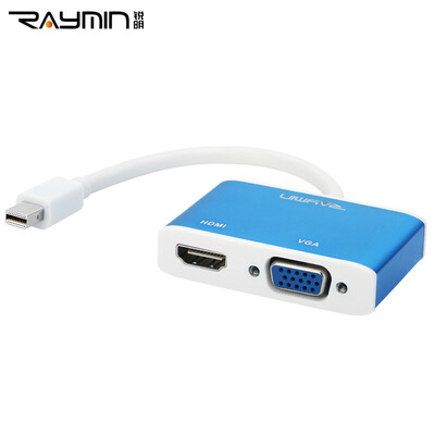 

Rui Ming RM275BU Apple Mini DP to VGA HDMI Combo Converter Lightning Interface Mini Mini Displayport Adapter Aluminum Alloy Blue
