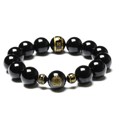 

Ciming Club Wujin obsidian bracelet male hand string ornaments Lunar New Year is the horse potential to the Buddha