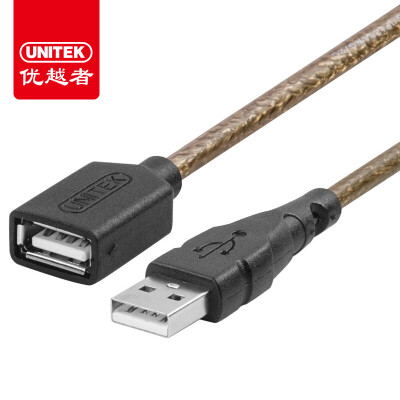 

(UNITEK) usb удлиненная линия мужской до женской линии передачи данных с высокой скоростью передачи данных 1 метр. Общественный компьютер материнской платы U диск мыши клавиатура удлинительный кабель черный Y-C428