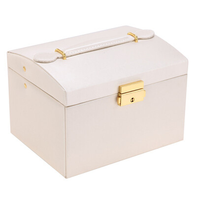 

【Jingdong supermarket】 Jingtang jewelry storage box three-tier double drawer-style jewelry box ring necklace storage box white