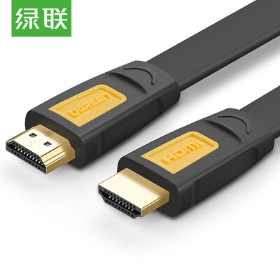 

Green UGREEN HDMI cable 14 version 2K 4K high-definition cable digital video flat line computer access TV line display projector line 5 meters yellow&black 11187