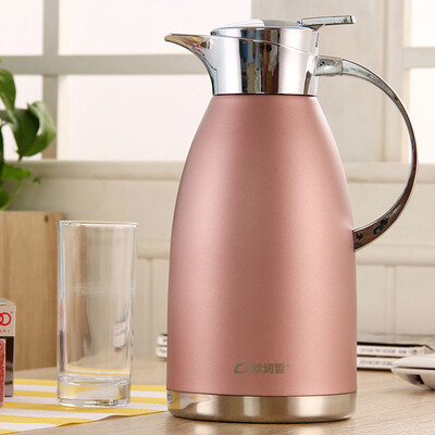 

【Jingdong Supermarket】 Ou Run Zhe insulation pot 304 stainless steel 2 liter screw cover insulation pot frosted pink