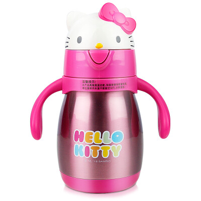 

【Jingdong Supermarket】 HELLO KITTY Hello Kitty Cat Insulation Cup Children's Double Hand Drink Water Cups Male Female Student Stainless Steel Water Bottle 260ml Transparent Powder