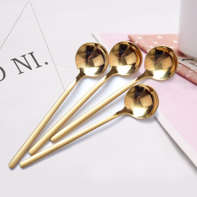 

【Jingdong Supermarket】 Sunshine flying song 304 stainless steel coffee spoon round head spoon coffee cup stirring spoon gift box four-piece four-color section