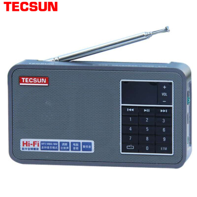

Tecsun) FM Stereo Radio / MP3 Digital Dice Mini Semiconductors MP3 Player Elderly Card Card Portable Speaker / Computer Metal Gray (X3