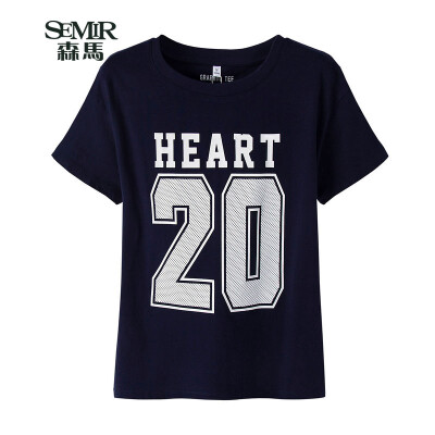 

Semir Semir Short Sleeve T-Shirt Summer Lady Casual Loose Letter Print T-Shirt Couple 12216000044 Light Blue M