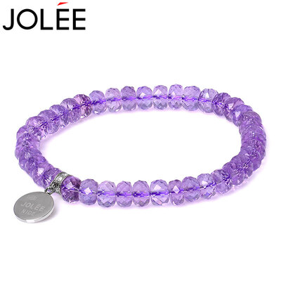 

Feather JOLEE bracelet natural amethyst color bracelet fashion elegant bracelet Queen Fan send his girlfriend filial wife honor purple