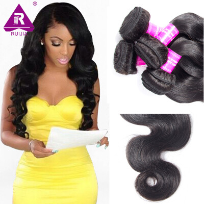 

Peruvian Virgin Hair Body Wave 4 Bundles Peruvian Body Wave 8A Unprocessed Virgin Hair Wet And Wavy Human Hair RUIJIA Hair Company