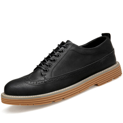 

Precentor fashion men&39s shoes breathable casual shoes men&39s England Bullock leather shoes with low help shoes 1305 black 40 yards