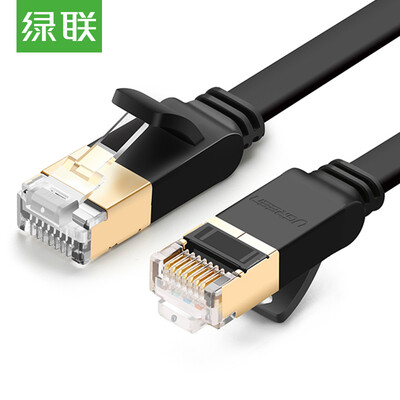 

Зеленый Альянс (UGREEN) Категория 7 Плоский кабель Cat7 Класс 7 Экранированная витая пара Высокоскоростная сетевая перемычка Чистая медь 10G Широкополосная широкополосная линия для домашних сетей Кабель 8m 11264