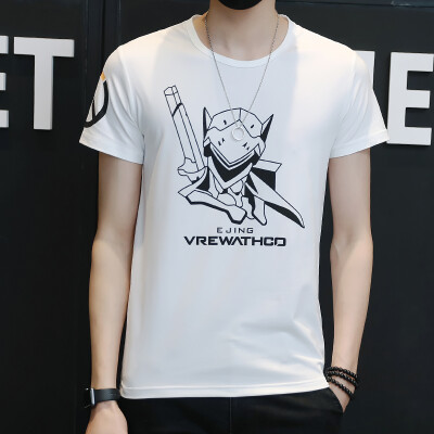 

Arctic cashmere Bejirog T-shirt male printing casual Korean Slim round neck short sleeve 17030BJT28 white