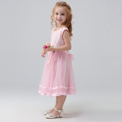 

Ouma Beibei girl dress dress in the big girl dress skirt dress princess dress M0071 pink 120