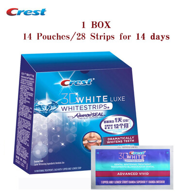 

Crest 3D White LUXE Whitestrips Advanced Vivid Teeth Whitening Strips Oral Hygiene Dental White