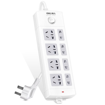 

Effective (deli) 18205 new national standard 6-bit combination hole 3 meters anti-electric control switch socket / plug / plug