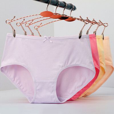 

Hengyuanxiang 4 pack women mid-rise breathable cotton panties for girls