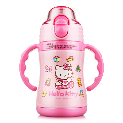 

【Jingdong Supermarket】 HELLO KITTY Hello Kitty Cup Insulation Cup Children's Double Hand Drill Cup and Female Students Stainless Steel Cups 220ML Pink