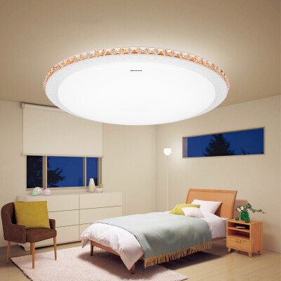 

Panasonic Panasonic LED ceiling lamp remote control continuous dimming color living room lamp bedroom lamp amber K9 decorative crystal round HHLAZ2027