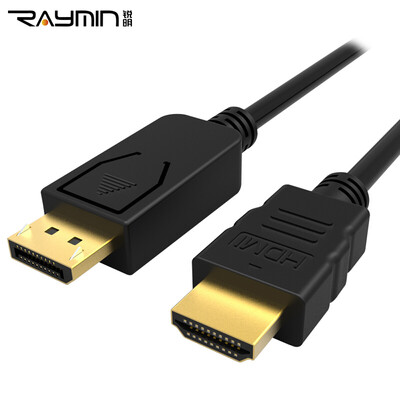 

Rui Ming RA261BK-0200 DP to HDMI cable 2K 4K high-definition cable Displayport to HDMI conversion cable computer video cable 2m black