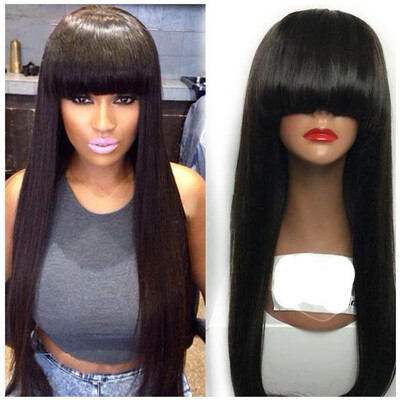 

Full Lace Human Hair Wigs With Baby Hair Brazilian Straight Human Hair Wigs Black Women