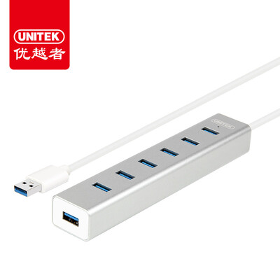 

(UNITEK) USB3.0 Splitter Высокоскоростное расширение 7-портовый концентратор HUB 1,2 метра Ноутбук с несколькими интерфейсами с мощностью 5V4A All-aluminum Y-3090BSL