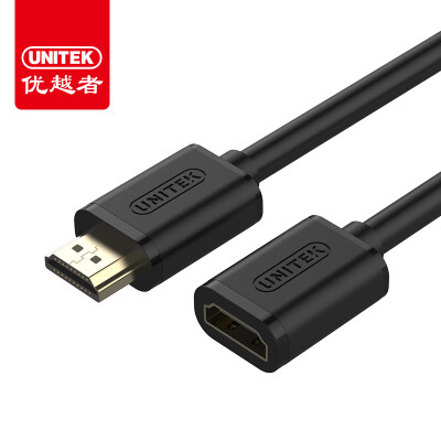 

(UNITEK) Y-C164K HDMI HD удлинительный кабель hdmi мужской до женского высокого разрешения линия HDMI1.4 версия 1 метр 3D линия передачи данных линия компьютерный кабель 4K черный