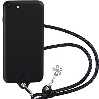 

Pizza Apple iphone7 phone shell Apple 7 silicone full package IP7 scrub shell with lanyard hanging black black 47 inches