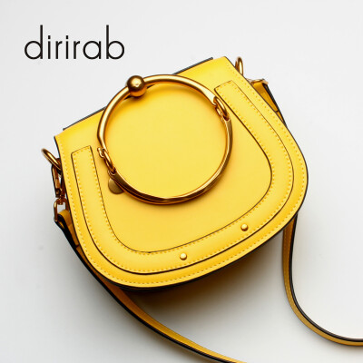 

Dirirab genuine leather womens shoulder bag round bag handbag small round bag cowhide diagonal package pig bag rivets fashion