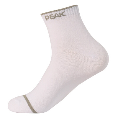 

PEAK mens socks casual solid color wild sports socks W253121 white