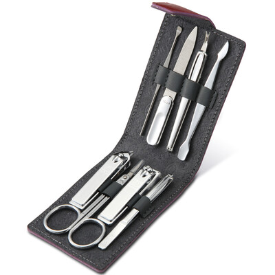 

777 Nail Knife Set Nail Clamp Clamp Manicure Set 8pcs Set TS-1533L Red