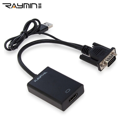 

Руи Мин LA252102 VGA HDMI кабель HD кабель VGA компьютерной революции HDMI штекер адаптера преобразователь подключен к телевизору 2 м
