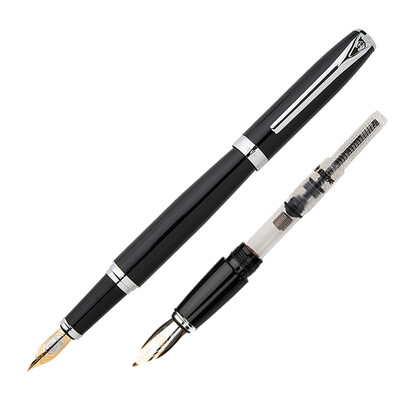 

Hero HERO 916 double pen tip men&women iridium gold pen set F tip black