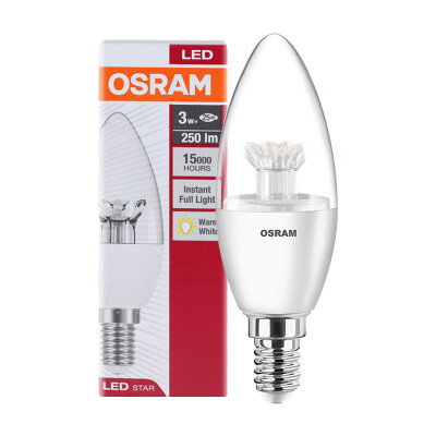 

OSRAM Лампочка в форме свечи прозрачная светодиодная 4,5 Вт Е14