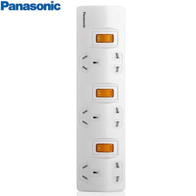 

Panasonic Panasonic WHC20262W socket six total control row plug board plug board plug row drag board power supply wiring board for 1P air conditioning TV&other white