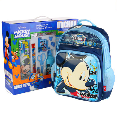 

Disney children's school supplies schoolchilds stationery suits pencil cases pencil sharpener hand eraser student feet suit gift box Mickey Blue Z6980