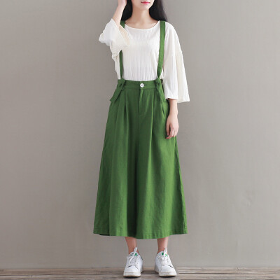 

City Plus CITYPLUS Literature Fan Sen Department of loose seven points wide leg wild casual belt pants female CWKX174170 green