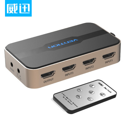 

Weining (VENTION) HD HDMI-переключатель 3 в разъём hdmi 1.4 версия из трех в компьютерную коробку, а затем телевизионный монитор 4K * 2k грунт Hao gold VAA-S20