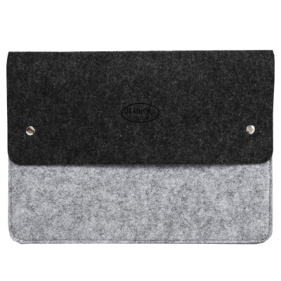 

TRNFA) MZ-166 dark gray felt multi-layer file bag / hand holding button briefcase office life storage bag / A4 material sets / notebook protection bag