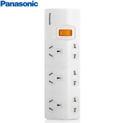 

Panasonic Panasonic WHC20262W socket six total control row plug board plug board plug row drag board power supply wiring board for 1P air conditioning TV&other white