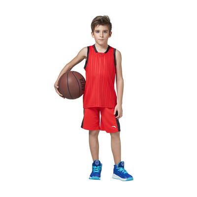 

Anta (ANTA) children's clothing boy basketball game set children's sports leisure two-piece suit 35724101 big red 160