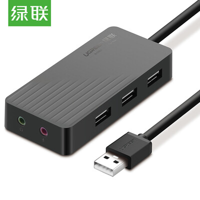 

Green UGREEN USB Splitter 20 External Independent Sound Card Free Drive HUB Hub Notebook Connection Headset Microphone 35mm Audio Converter 30CM Black 30416