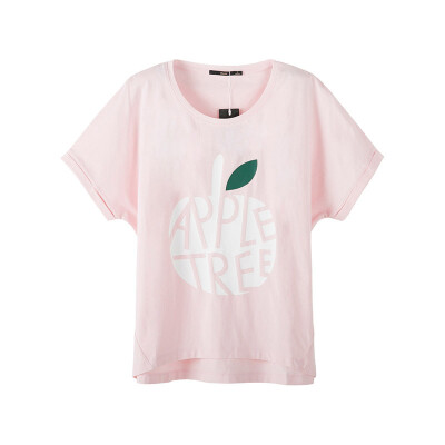 

Semir Semir short sleeve T-shirt half-sleeved shoulder casual letter creative print T-shirt 19037000605 pink M