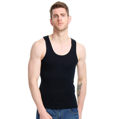 

Arctic velvet pure cotton vest 1 piece fitted with thread movement stretch Slim Vest Men&39s underwear black BJRBX