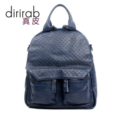 

Dirirab Genuine Leather backpack handbag 2017 new casual three shoulder bag shoulder bag diagonal package leather travel bag