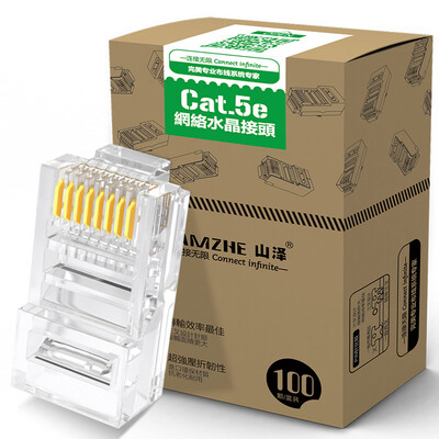 

Shanze (SAMZHE) SG-5100 UTP CAT5e сети 8P8C кристалла голова сети RJ45 лапка импортирован зеленый листовой стали материал с постоянно штекером 100 / коробки