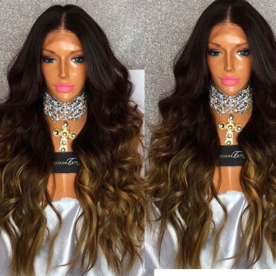 

150 Density Ombre Color Brown Body Wave Gluless Full Lace Wigs Wavy Lace Front Wig Brazilian Virgin Human Hair Wigs With Baby Hair