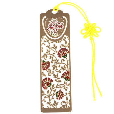 

Shazer Culture Chinese Wind Metal Hollow Creative Bookmarks - Lily South Korea 24K Gold Bookmark Creative Gift Set