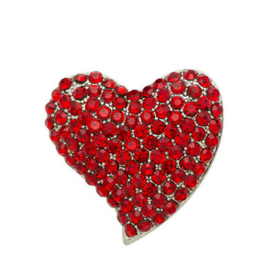 

Yoursfs@ weet Heart Shape Brooch Pins for Woman Crystal Rhinestone Woman Brooch Pins Silk Scarf Clothing Jewerly Accessories