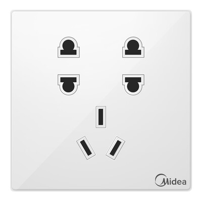 

Midea (Midea) переключатель гнездо два два три вилки семь отверстие гнездо Ya белый 86 нет границы