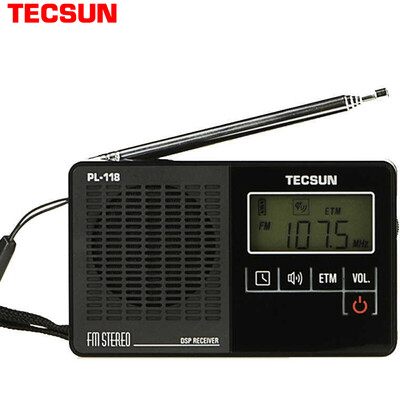 

Taketsu Tecsun radio elderly campus radio pocket portable FM FM old stereo stereo switch machine alarm clock black PL118