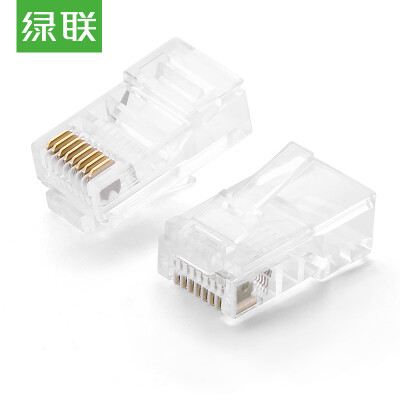 

Green Alliance (UGREEN) six RJ45 network crystal head network jumper crystal headband shielded cable connector Cat6 crystal head 10 / bag 20333